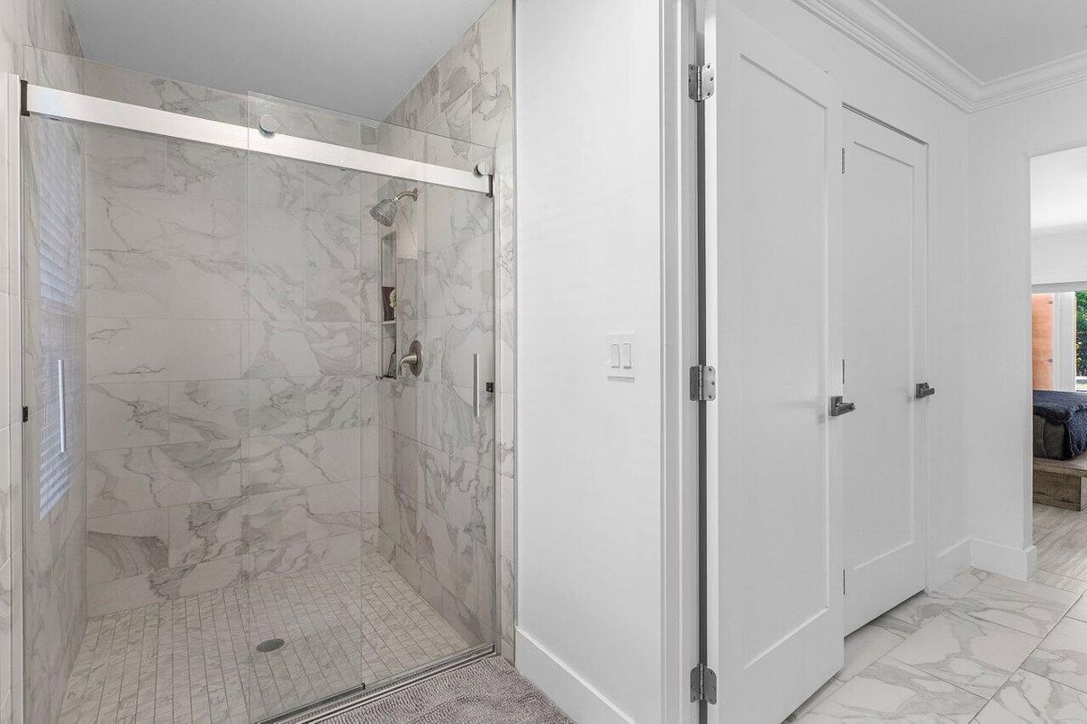 Bathroom, Glass Shower, Interior, Marble, Marble Walls