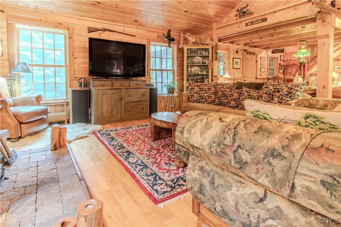 Interior, Living room, Pendant Lights, Wooden Ceilings, Wood Texture Flooring, Wooden Walls