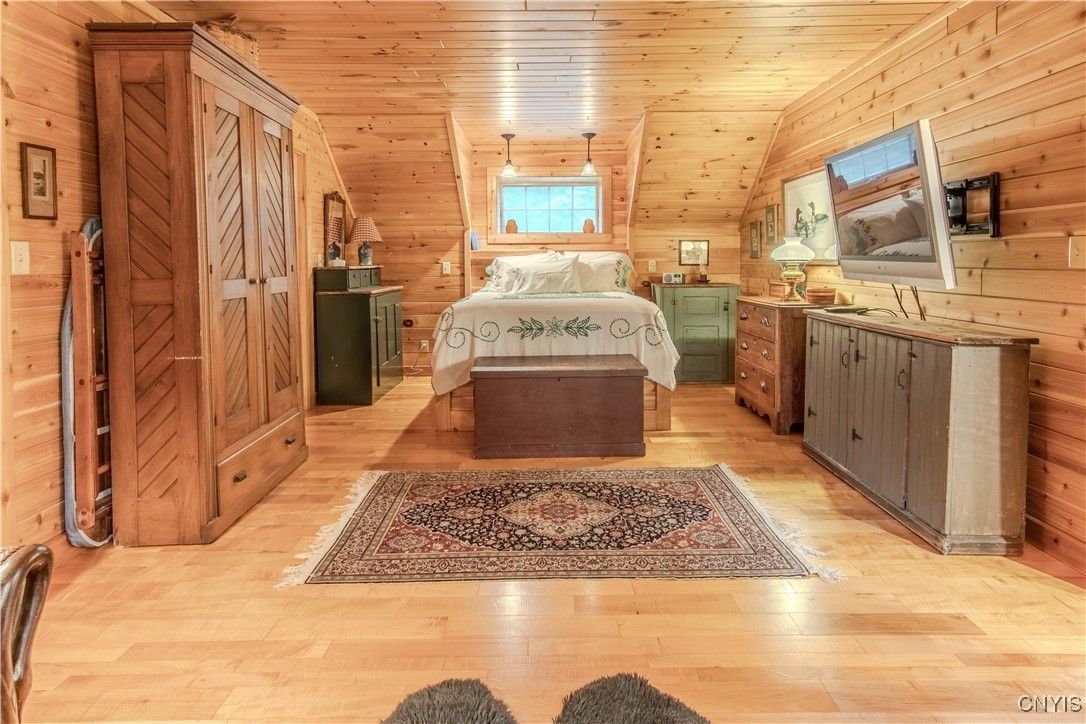 Bedroom, Interior, Wooden Ceilings, Wood Texture Flooring, Wooden Walls