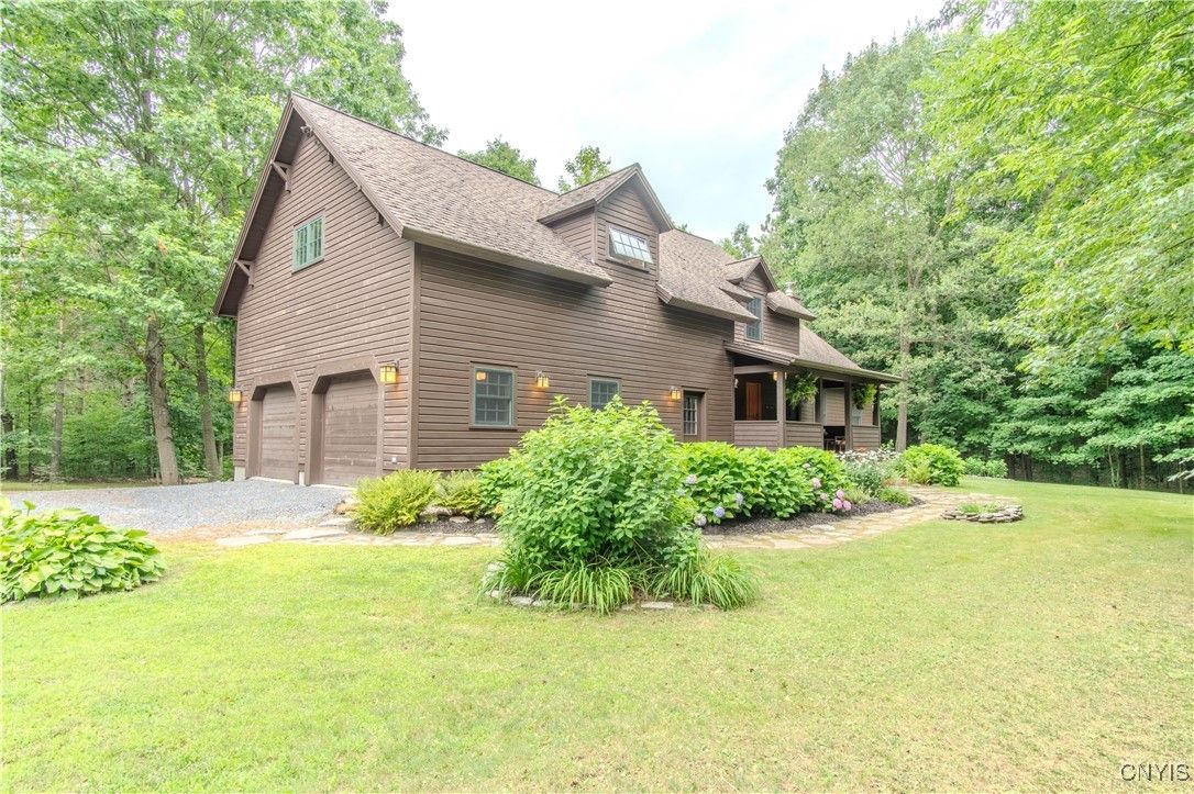 Attached, Backyard, Exterior, Facade, Log Home