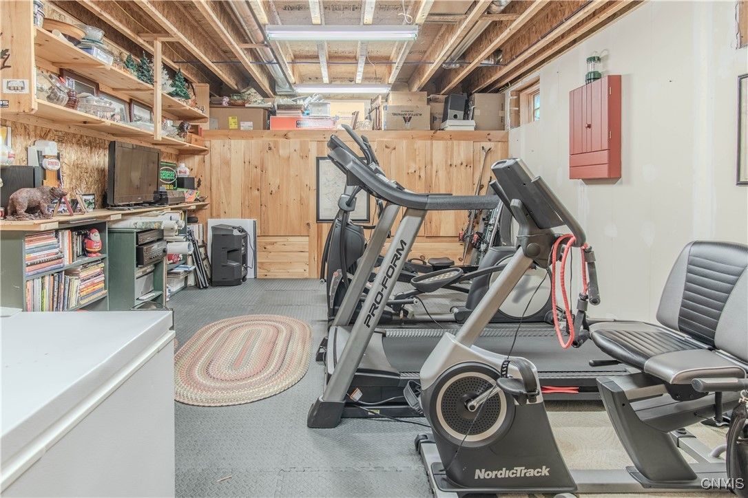 Fitness Equipment, Interior, Wooden Walls