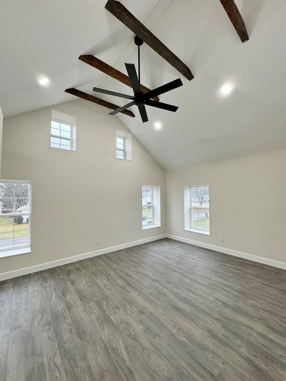 Empty room, Interior, Recessed Lighting, Wooden Beams, Wood Texture Flooring