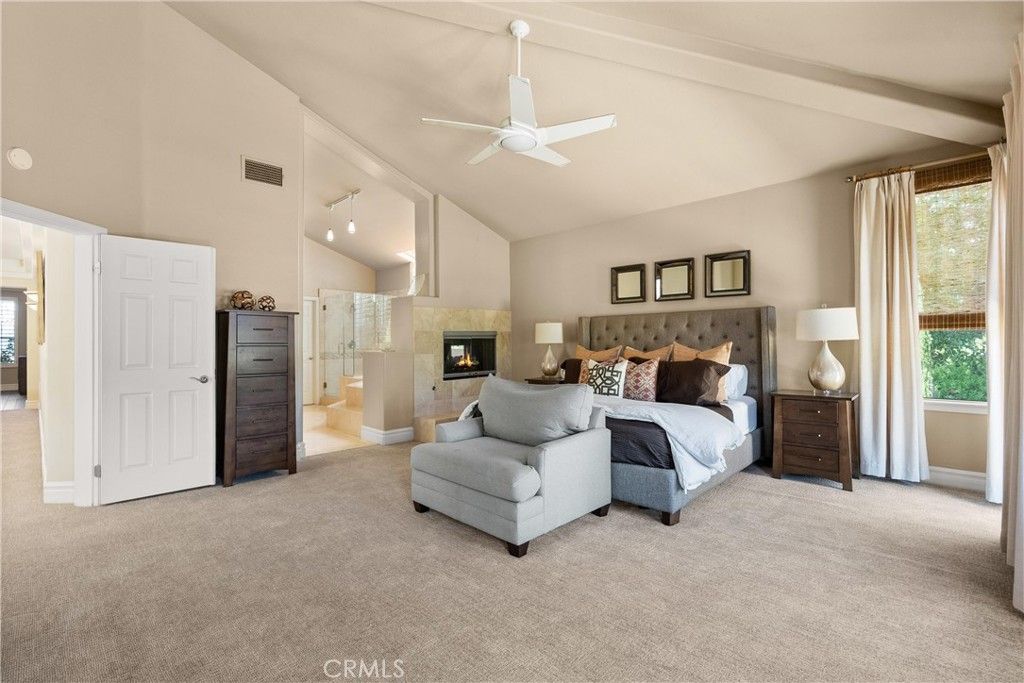 Bedroom, Fireplace, Interior