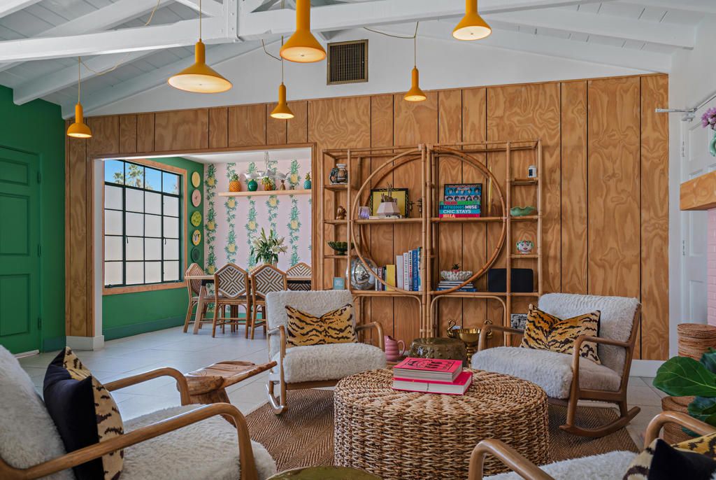 Interior, Living room, Pendant Lights, Wooden Walls
