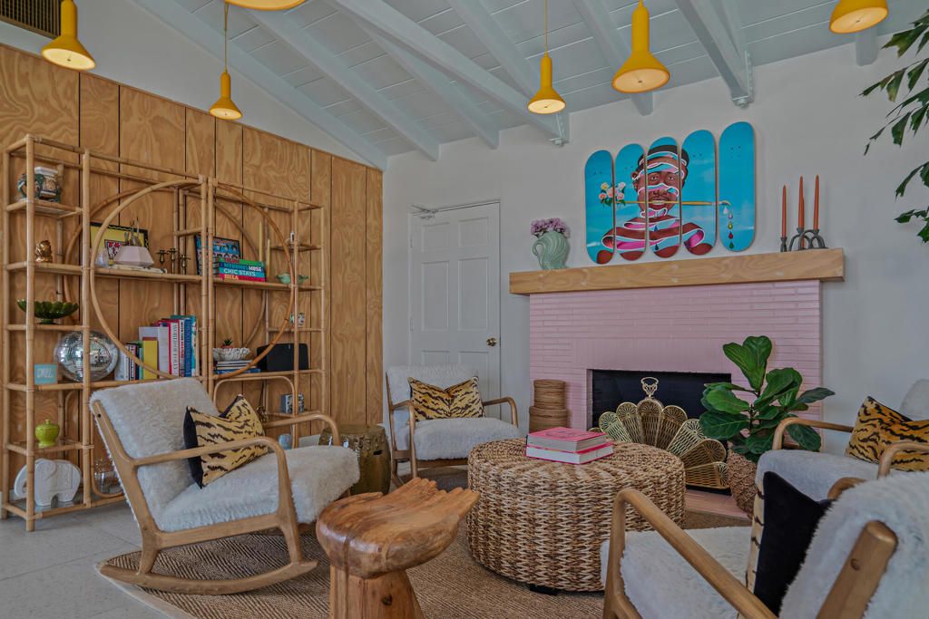 Fireplace, Interior, Living room, Pendant Lights