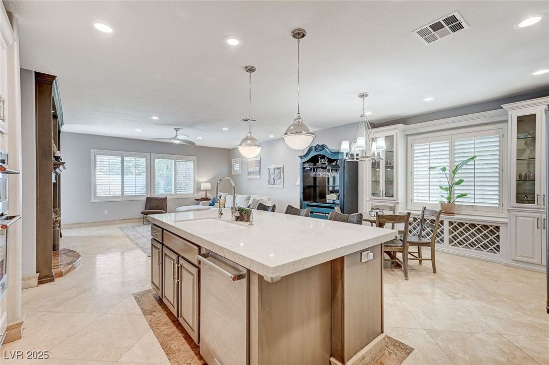Dining room, Interior, Kitchen, Living room, Pendant Lights, Recessed Lighting