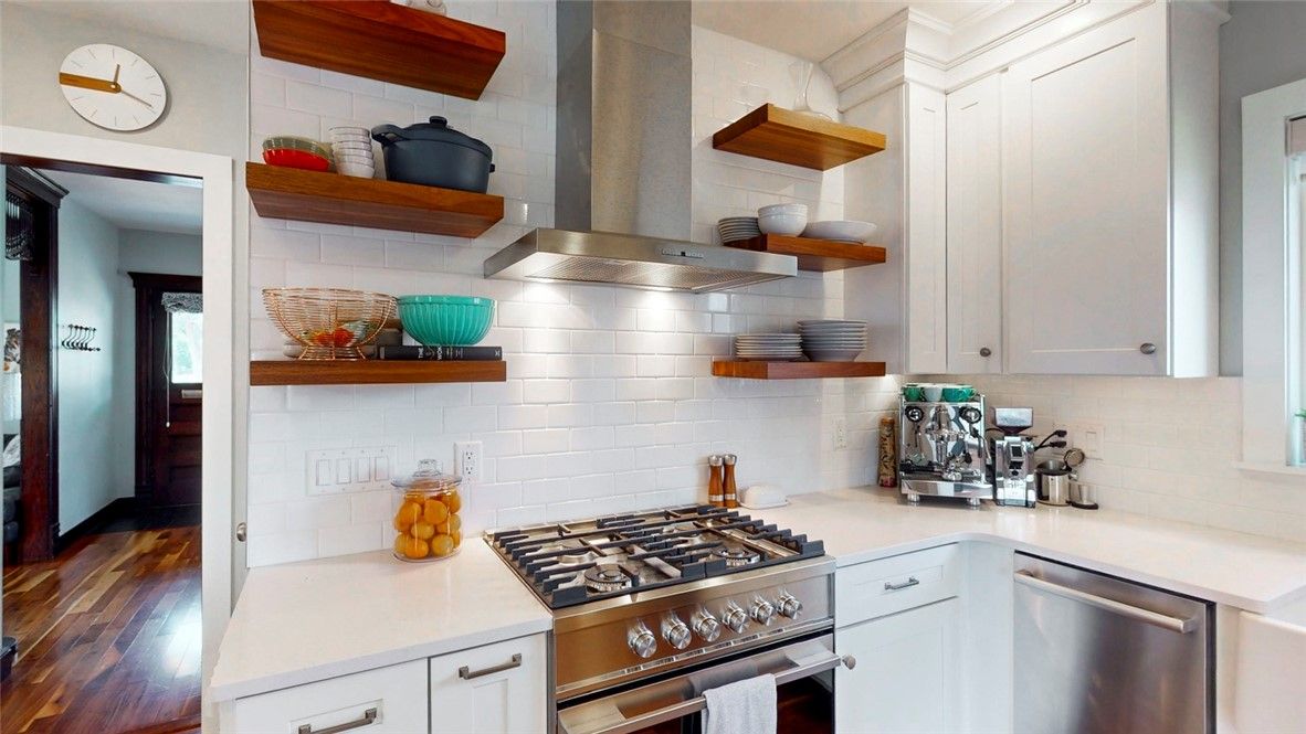 Interior, Kitchen, Stainless Steel Appliances, Wood Texture Flooring