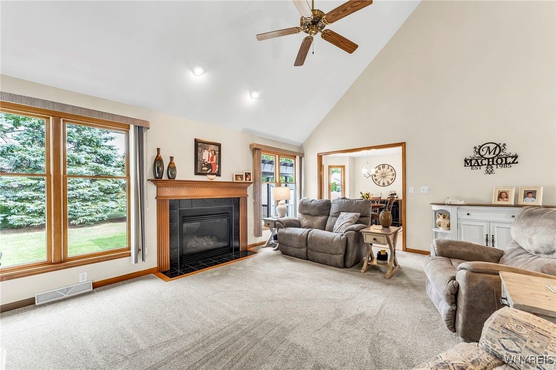 Fireplace, Interior, Living room, Recessed Lighting