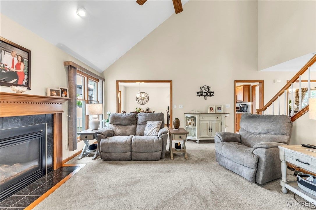 Fireplace, Interior, Living room, Recessed Lighting