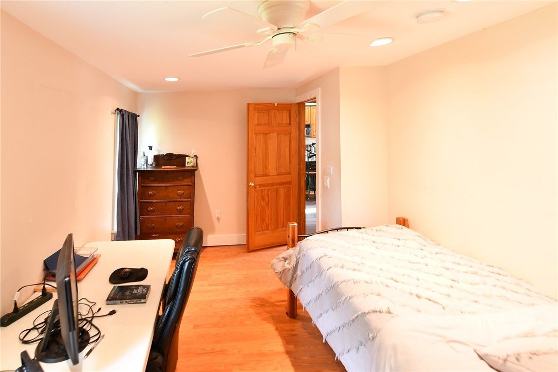Bedroom, Home Office, Interior, Recessed Lighting, Wood Texture Flooring
