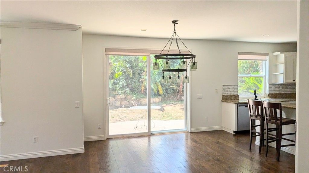 Empty room, Interior, Pendant Lights, Recessed Lighting, Wood Texture Flooring