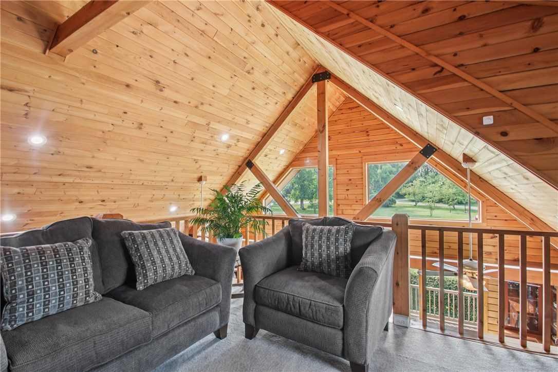Interior, Living room, Recessed Lighting, Wooden Beams, Wooden Ceilings, Wooden Walls
