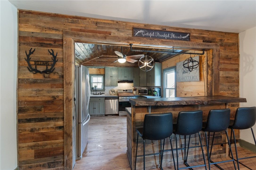 Interior, Kitchen, Wood Texture Flooring, Wooden Walls