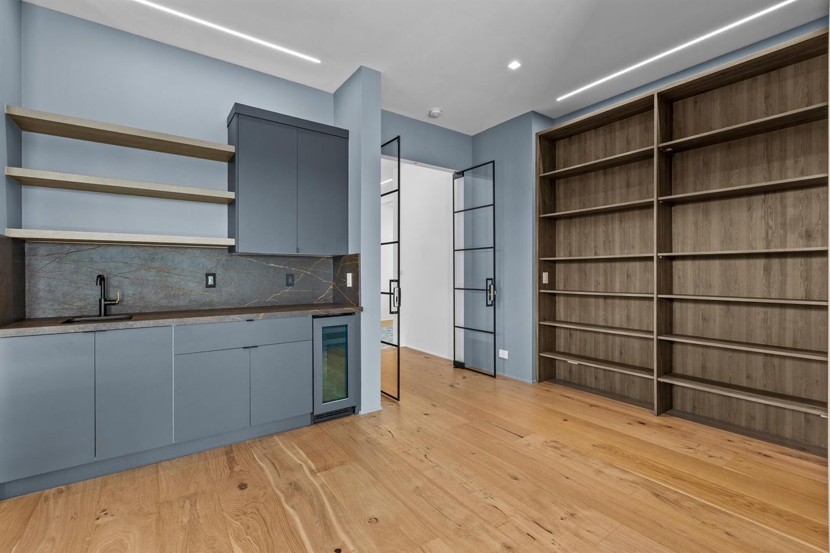 Interior, Kitchen, Recessed Lighting, Wood Texture Flooring