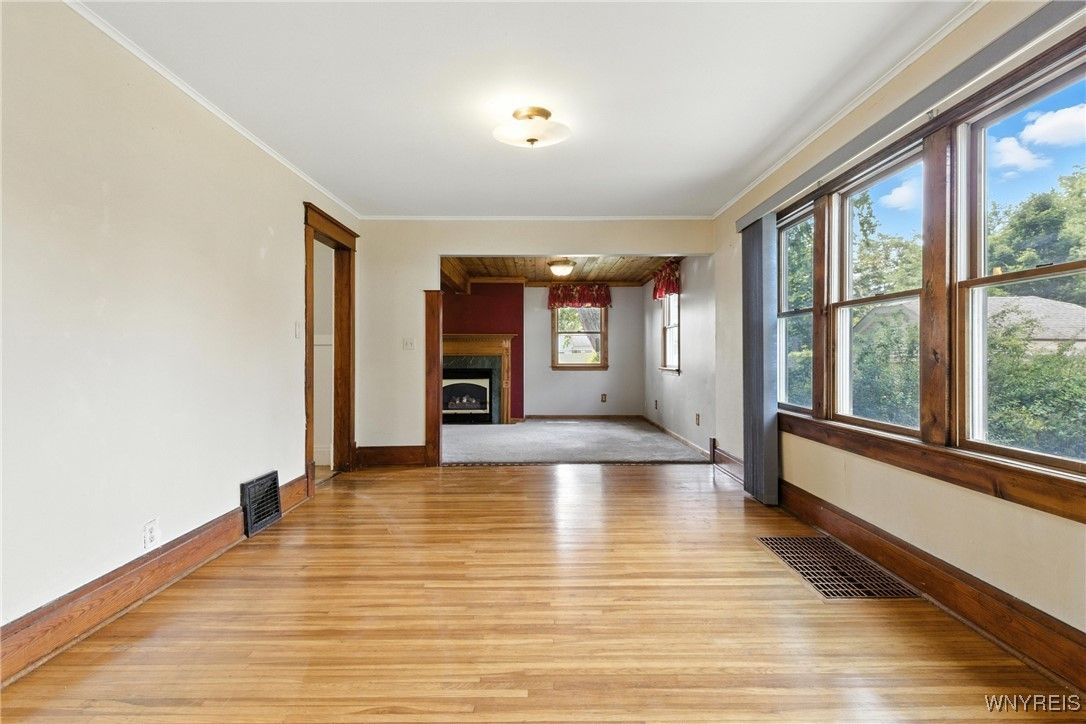 Empty room, Fireplace, Interior, Wood Texture Flooring