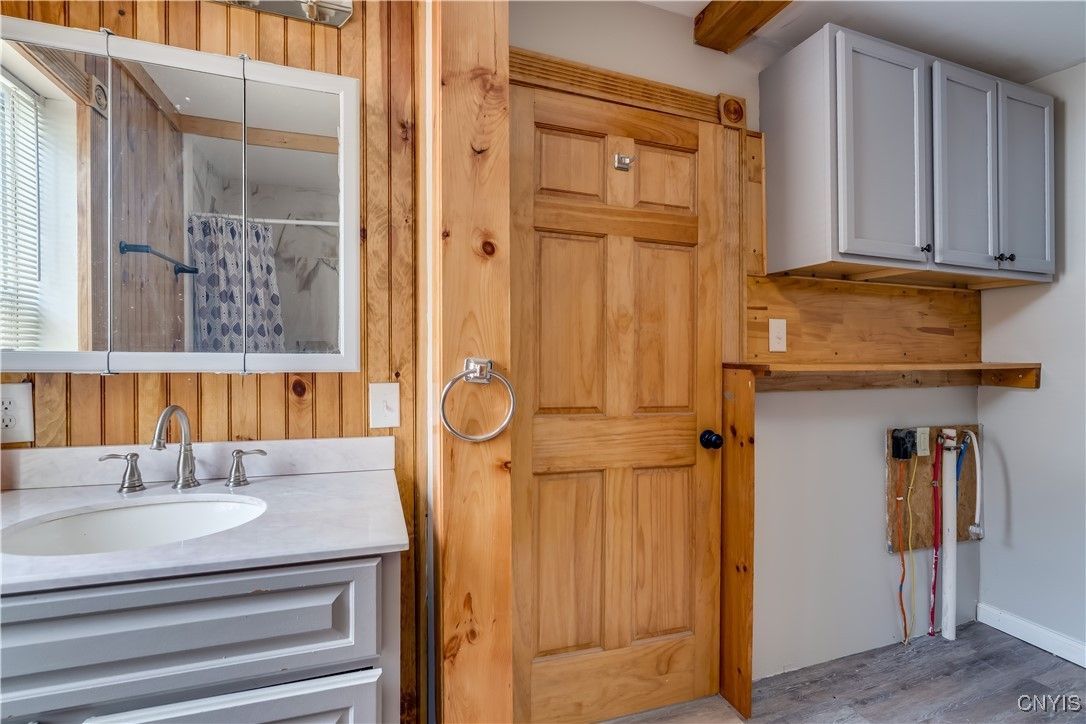 Bathroom, Interior, Wood Texture Flooring, Wooden Walls