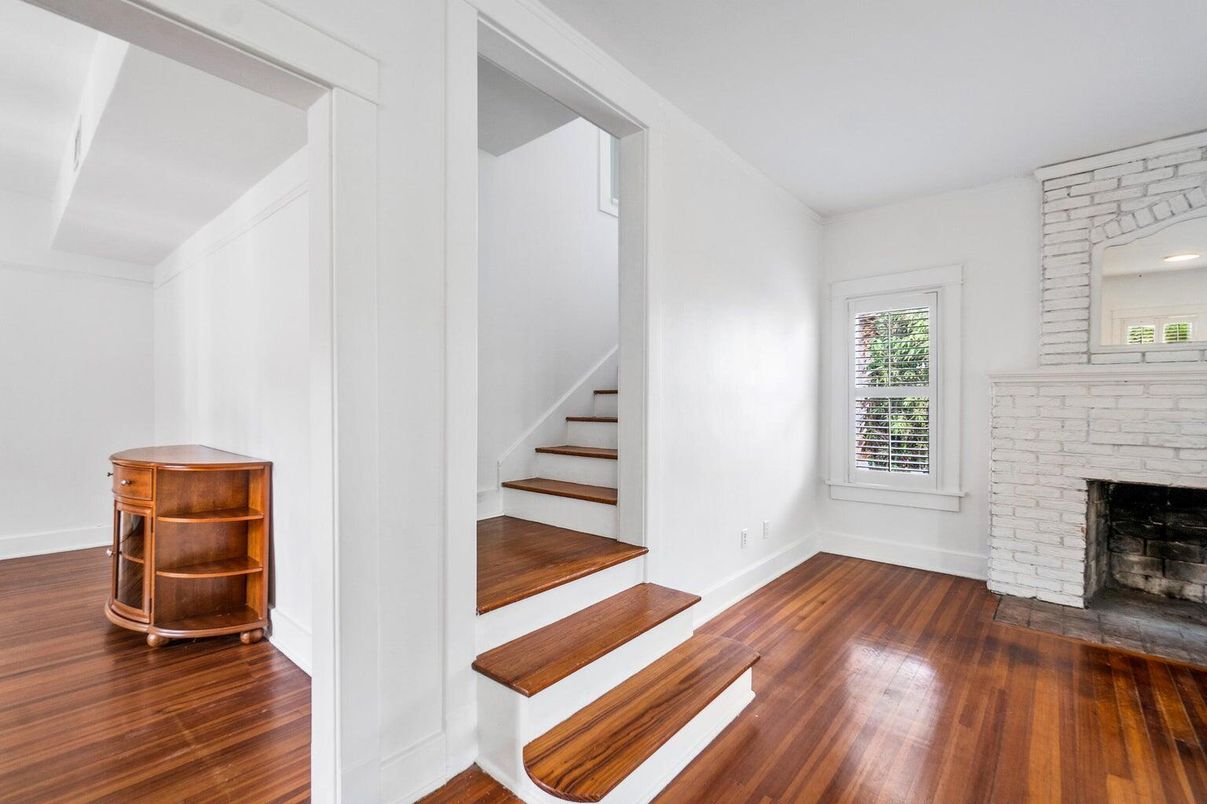 Fireplace, Interior, Recessed Lighting, Wood Texture Flooring