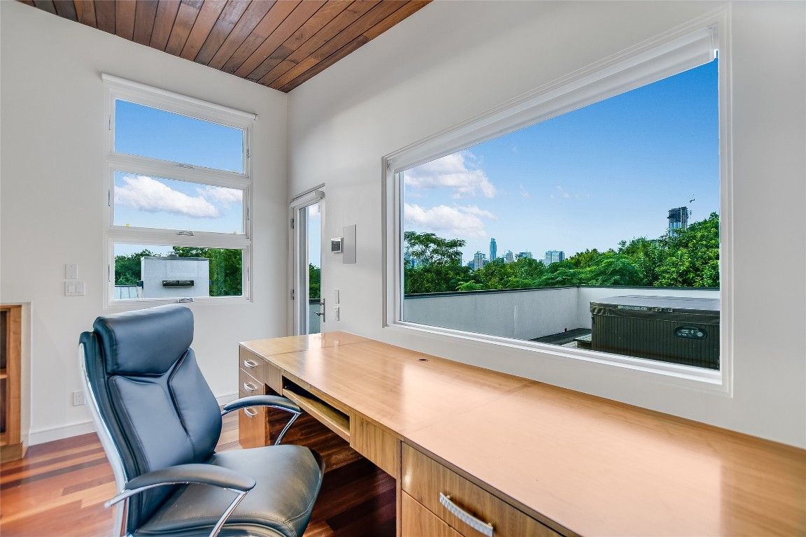 Home Office, Interior, Wooden Ceilings, Wood Texture Flooring