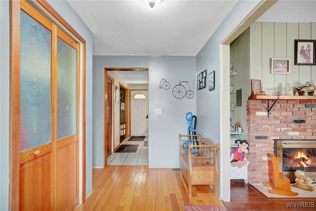 Fireplace, Interior, Wood Texture Flooring