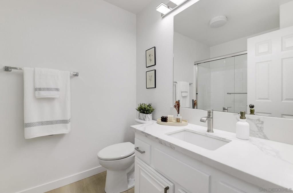 Bathroom, Glass Shower, Interior, Wood Texture Flooring