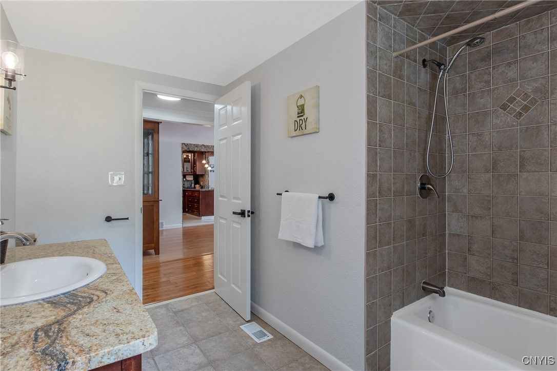 Bathroom, Interior, Recessed Lighting, Wood Texture Flooring
