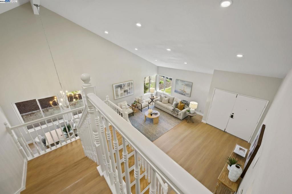 Chandelier, Interior, Living room, Recessed Lighting, Wood Texture Flooring