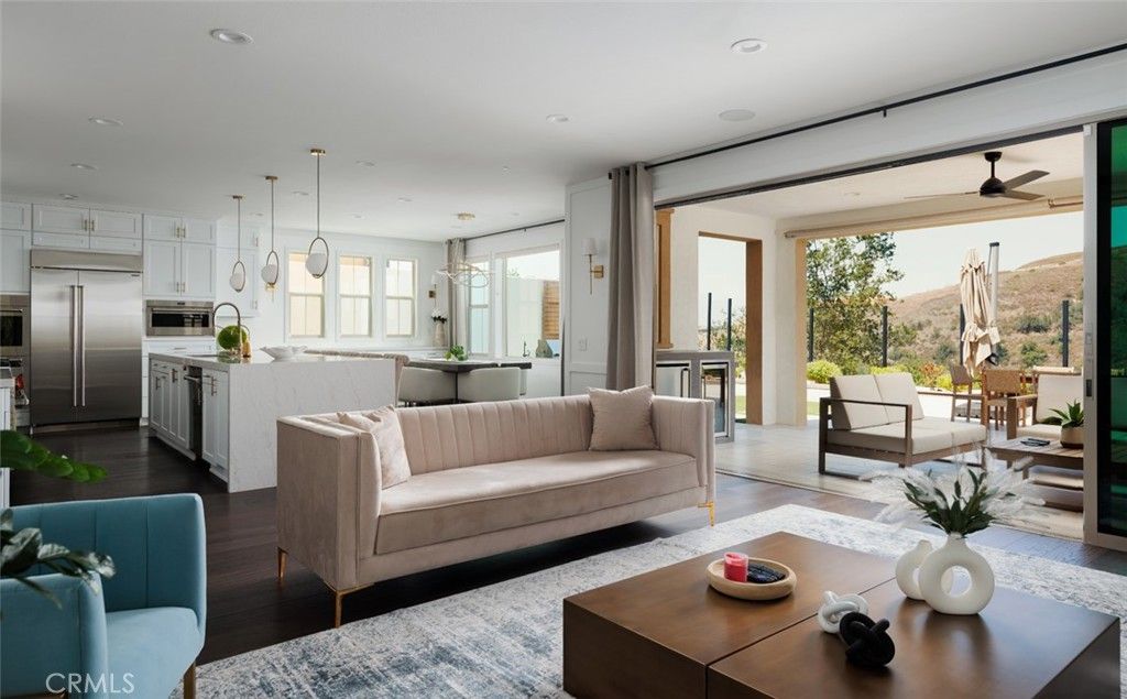 Interior, Kitchen, Living room, Pendant Lights, Recessed Lighting, Stainless Steel Appliances, Wood Texture Flooring