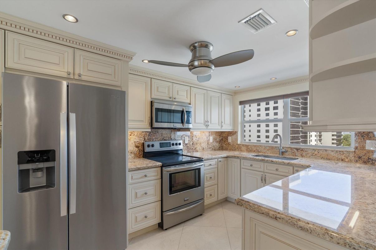 Interior, Kitchen, Recessed Lighting, Stainless Steel Appliances