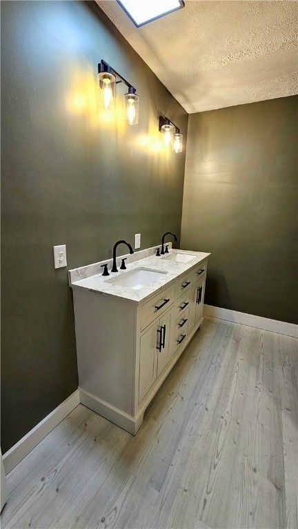 Bathroom, Dual Sink Vanities, Interior, Wood Texture Flooring