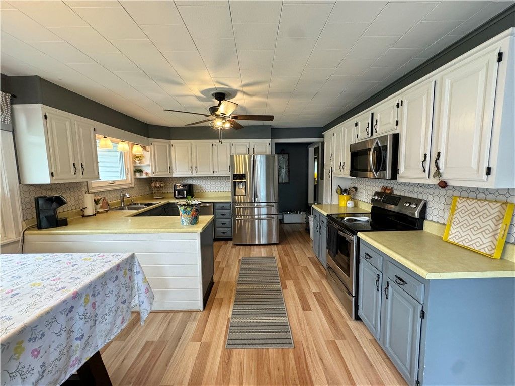 Interior, Kitchen, Stainless Steel Appliances, Wood Texture Flooring