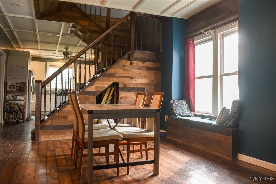 Dining room, Interior, Wood Texture Flooring, Wooden Walls