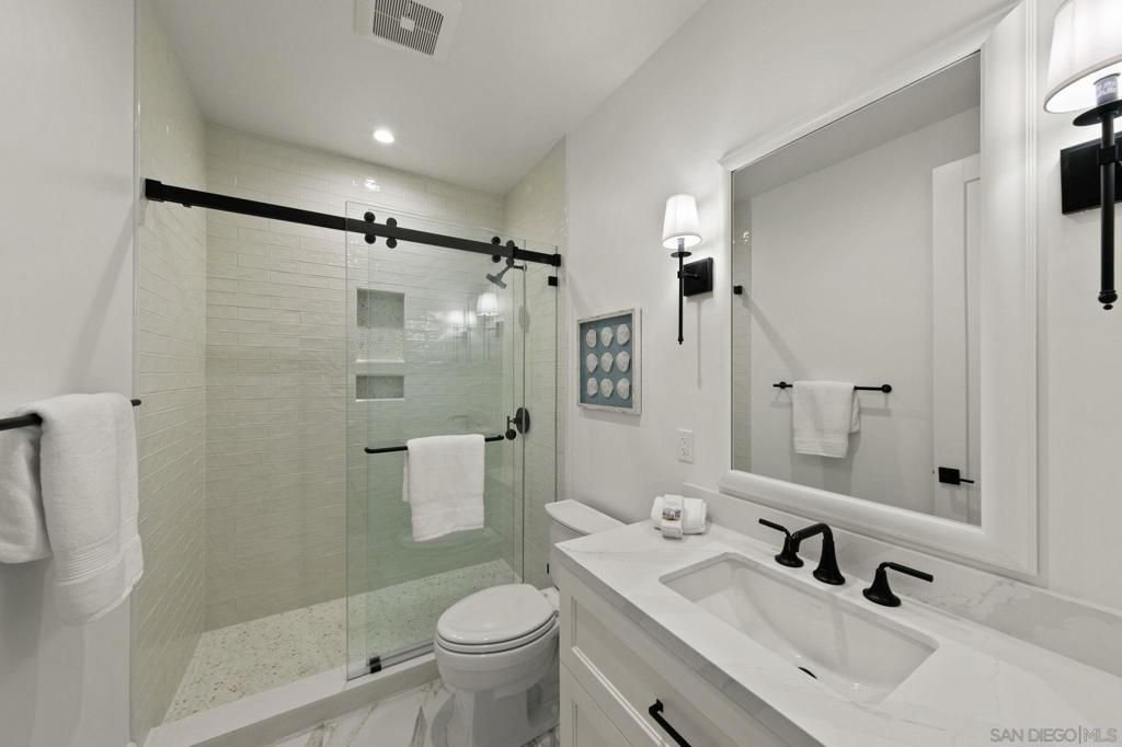 Bathroom, Glass Shower, Interior, Marble, Recessed Lighting