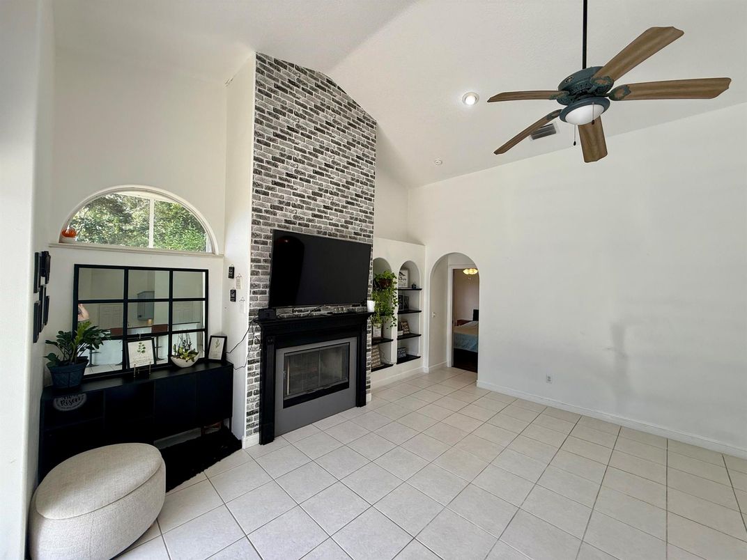 Empty room, Fireplace, Interior, Recessed Lighting