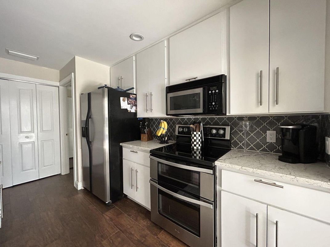 Interior, Kitchen, Recessed Lighting, Wood Texture Flooring