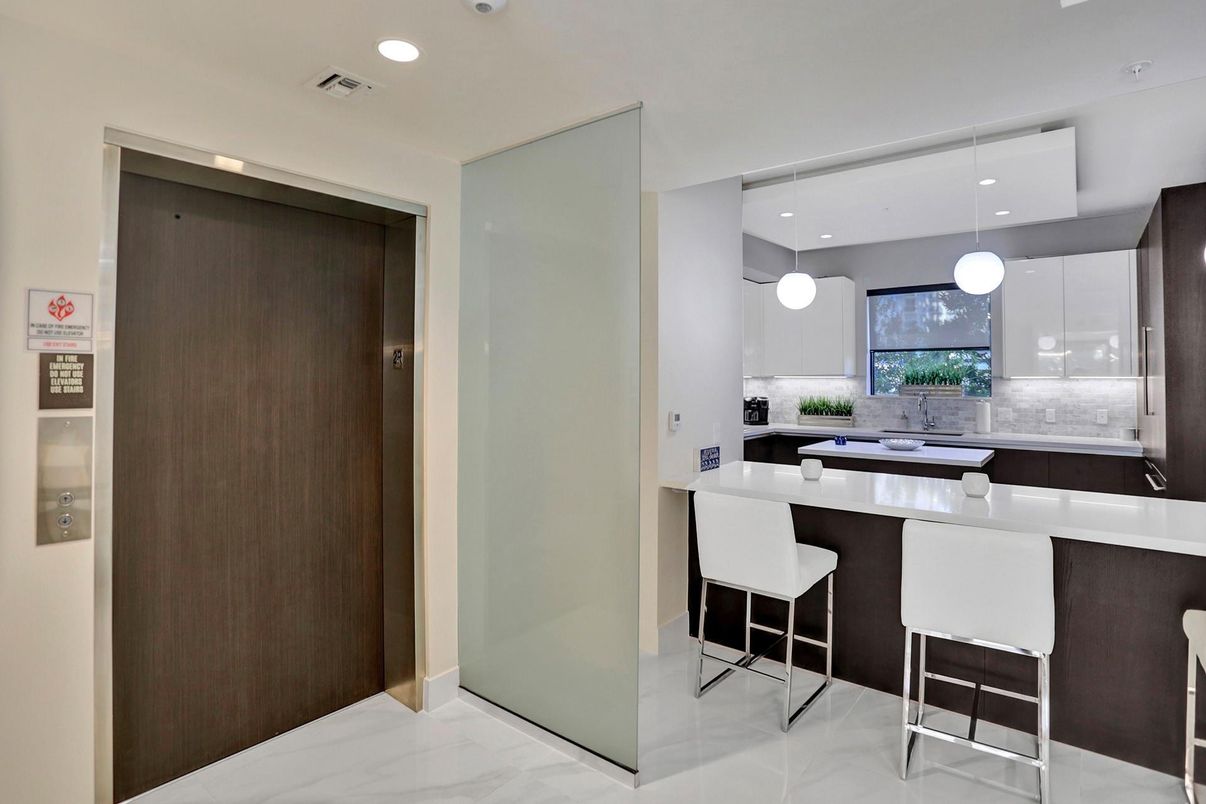 Interior, Kitchen, Marble, Pendant Lights, Recessed Lighting