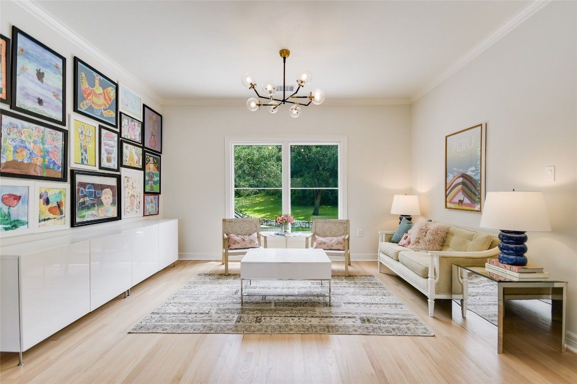 Interior, Living room, Pendant Lights, Wood Texture Flooring