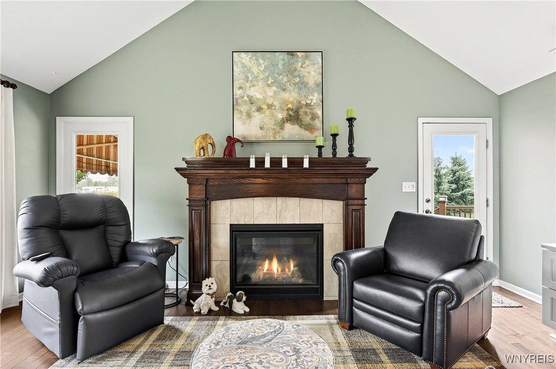 Fireplace, Interior, Wood Texture Flooring