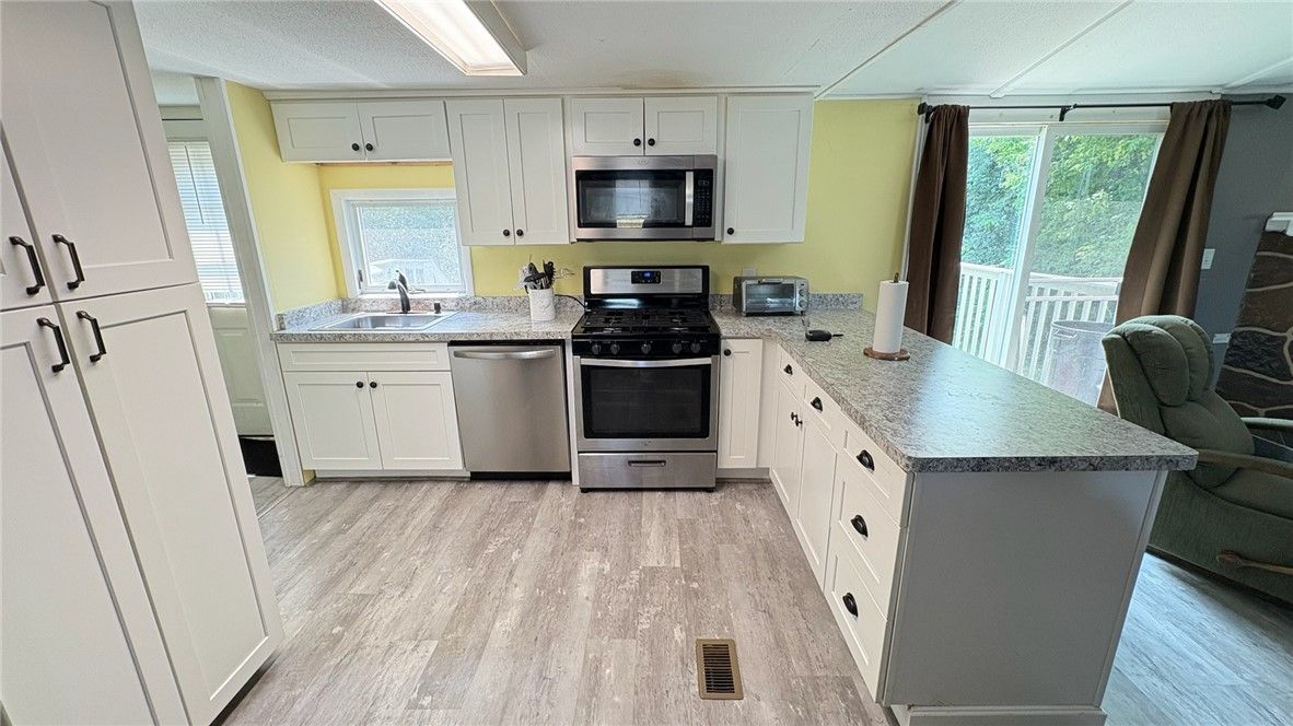 Interior, Kitchen, Stainless Steel Appliances, Wood Texture Flooring
