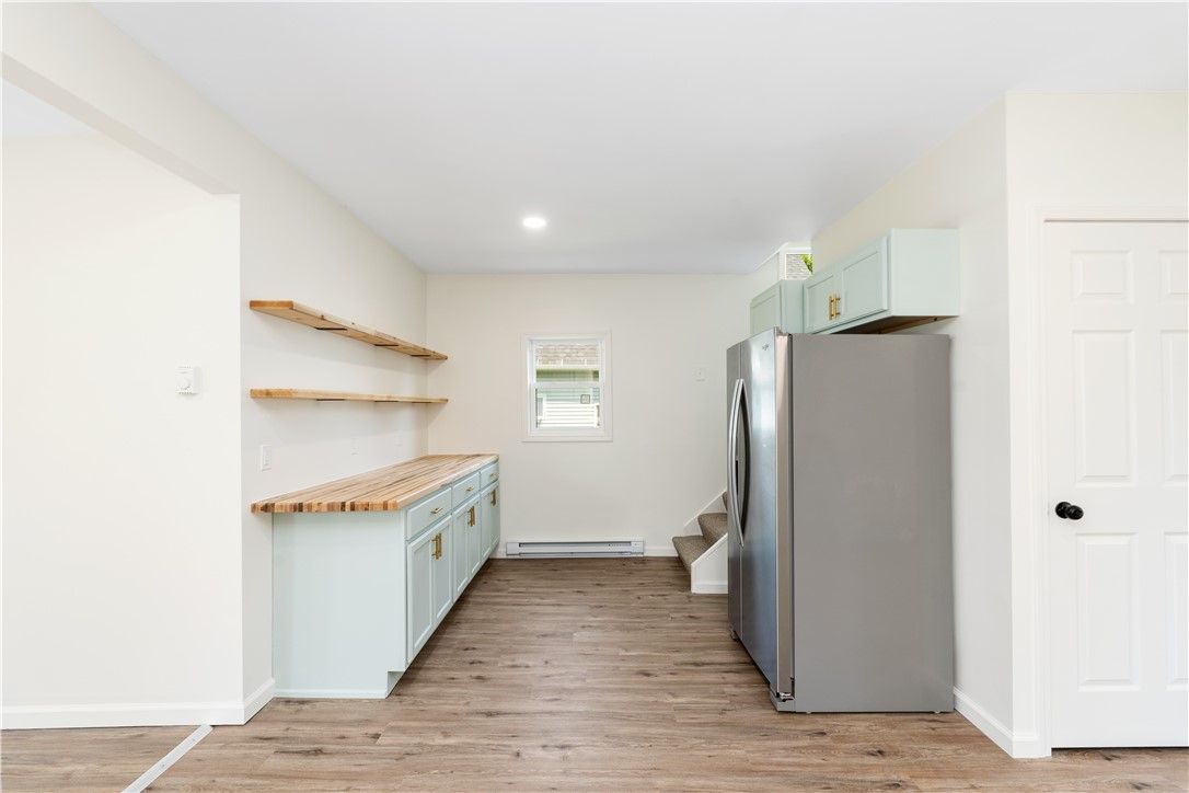 Interior, Kitchen, Recessed Lighting, Wood Texture Flooring
