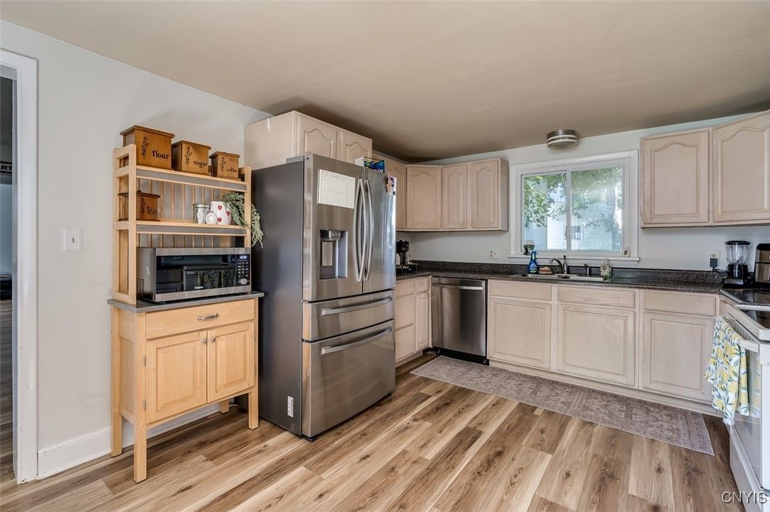 Interior, Kitchen, Stainless Steel Appliances, Wood Texture Flooring