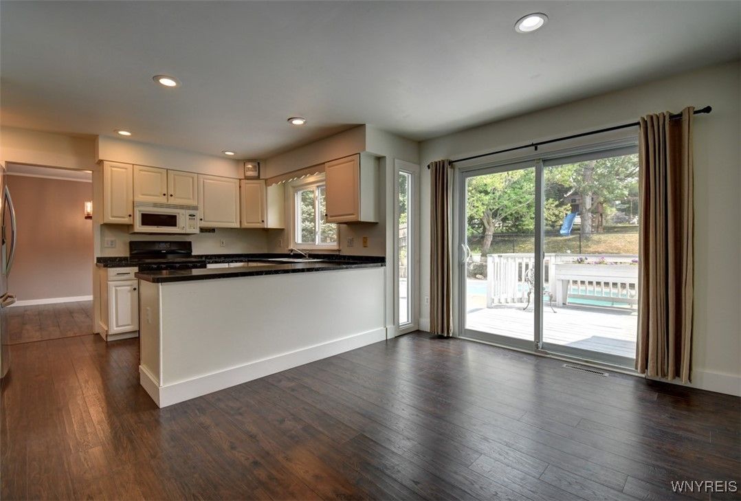 Interior, Kitchen, Recessed Lighting, Wood Texture Flooring