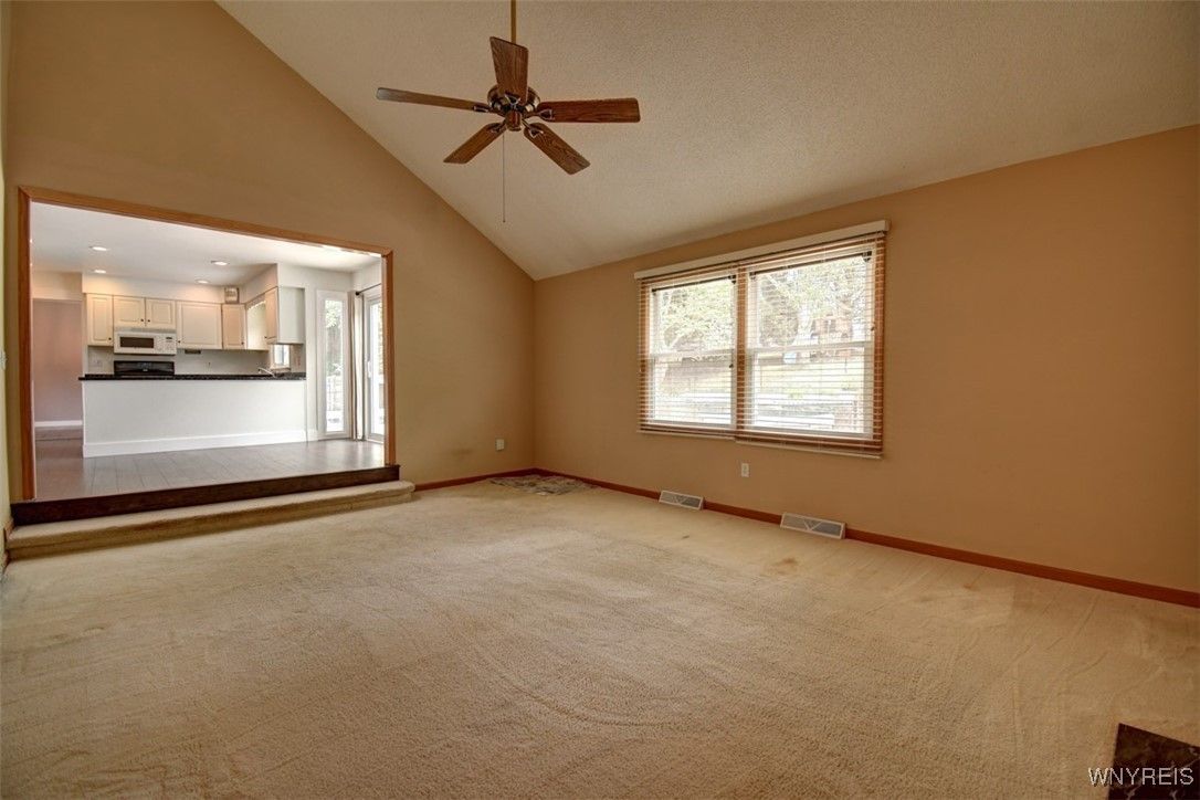 Empty room, Interior, Kitchen, Recessed Lighting, Stainless Steel Appliances