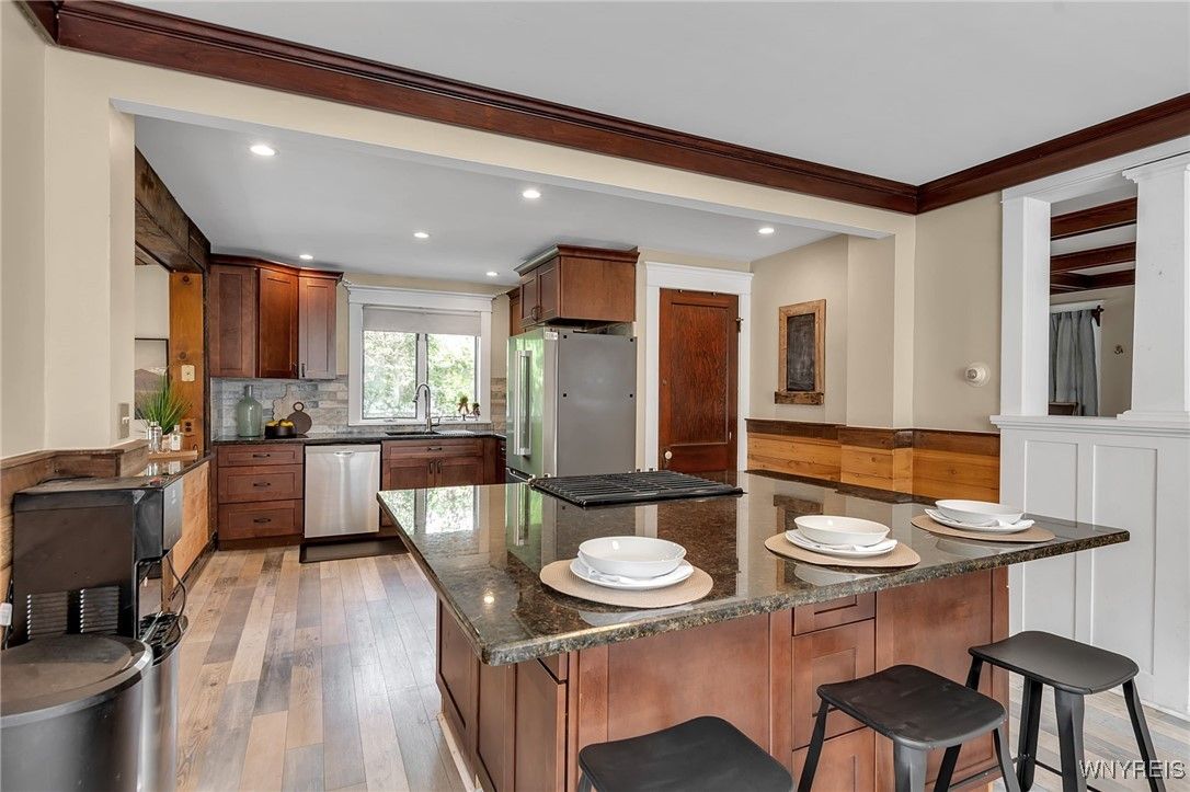 Interior, Kitchen, Recessed Lighting, Wood Texture Flooring
