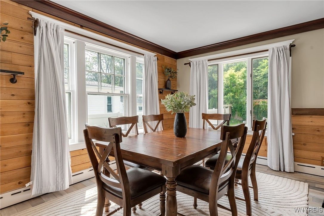 Dining room, Interior, Wood Texture Flooring, Wooden Walls