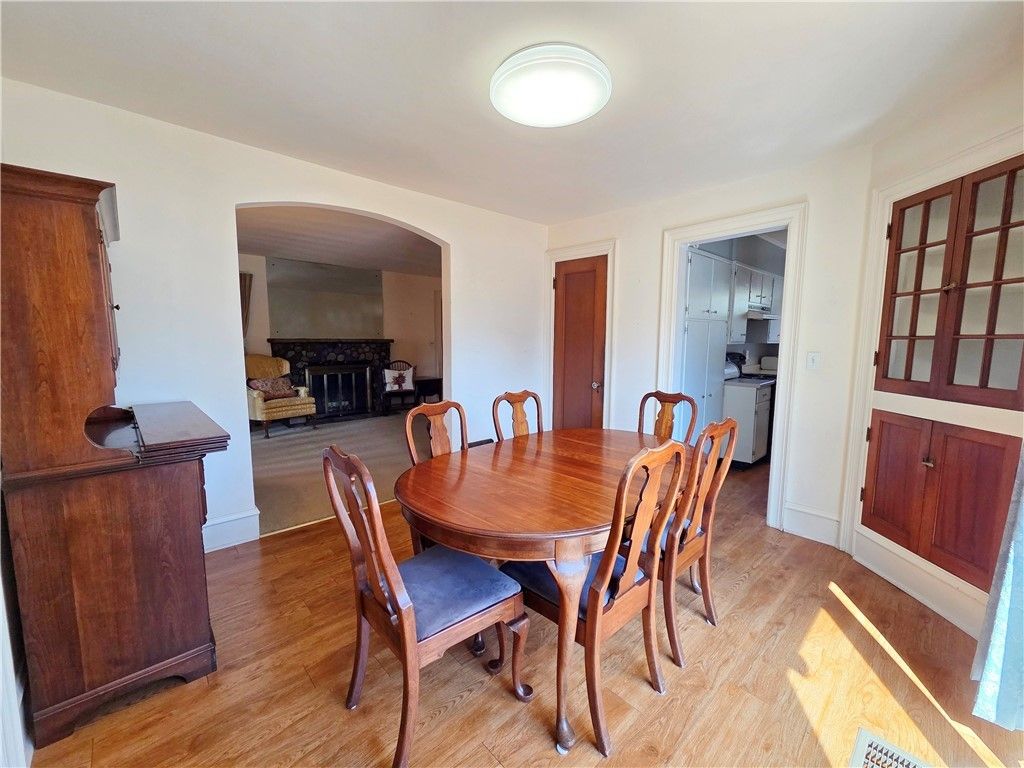 Dining room, Fireplace, Interior, Wood Texture Flooring