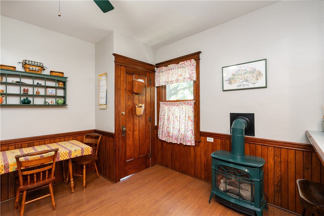 Dining room, Interior, Wood Texture Flooring, Wooden Walls