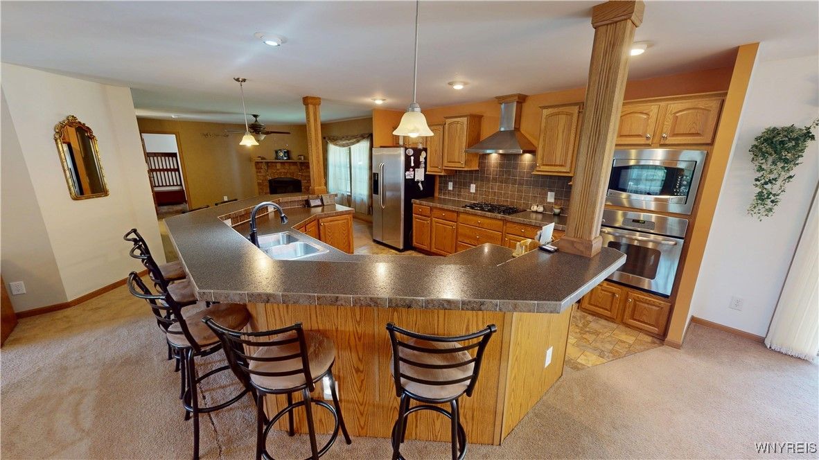 Interior, Kitchen, Pendant Lights, Recessed Lighting, Stainless Steel Appliances