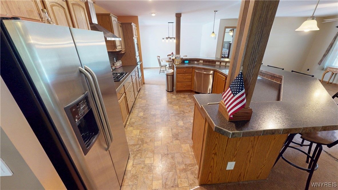 Interior, Kitchen, Pendant Lights, Recessed Lighting, Stainless Steel Appliances