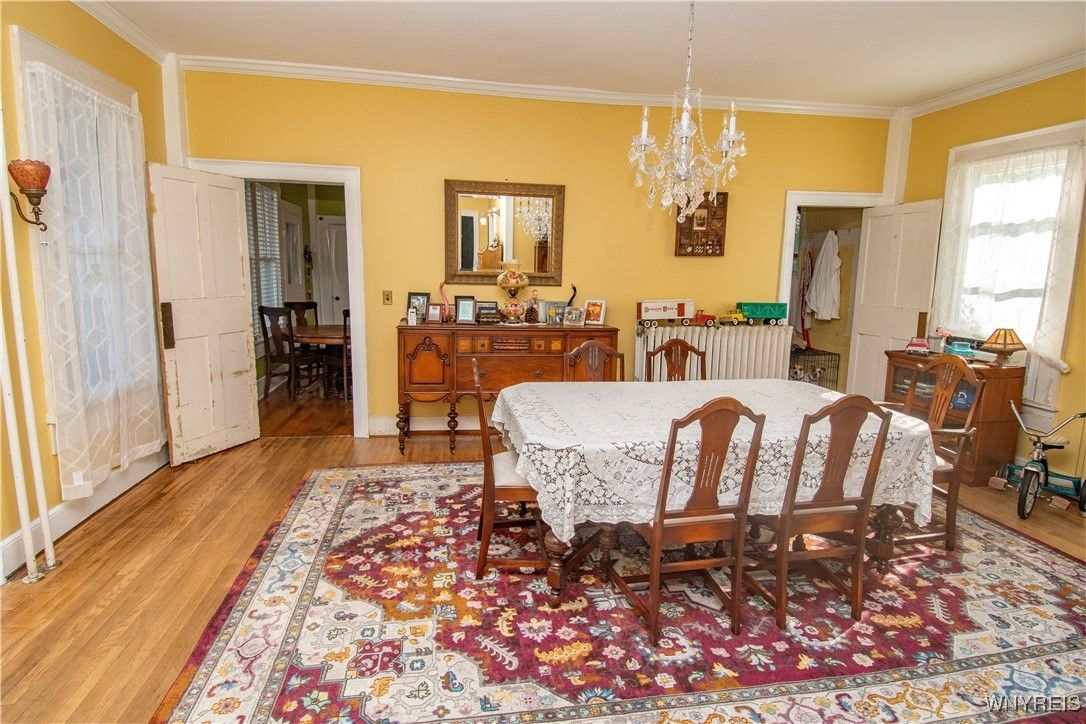 Chandelier, Dining room, Interior, Wood Texture Flooring