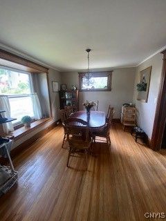 Chandelier, Dining room, Interior, Wood Texture Flooring